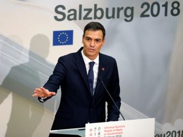 El presidente del Gobierno español, Pedro Sánchez, hoy durante la Cumbre informal de Jefes de Estado de la UE El presidente del Gobierno español, Pedro Sánchez, hoy durante la Cumbre informal de Jefes de Estado de la UE