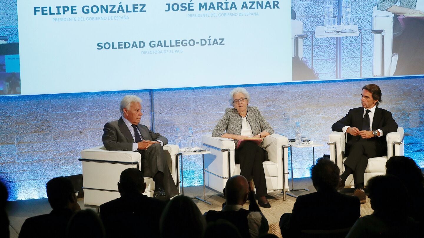 Felipe Gonz&aacute;lez y Jos&eacute; Mar&iacute;a Aznar