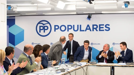 Casado a su llegada a la reunión con secretarios generales autonómicos en la sede del partido Casado a su llegada a la reunión con secretarios generales autonómicos en la sede del partido