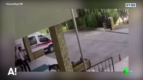 Las imágenes de una perra malherida que acude sola a un hospital para ser curada Las imágenes de una perra malherida que acude sola a un hospital para ser curada