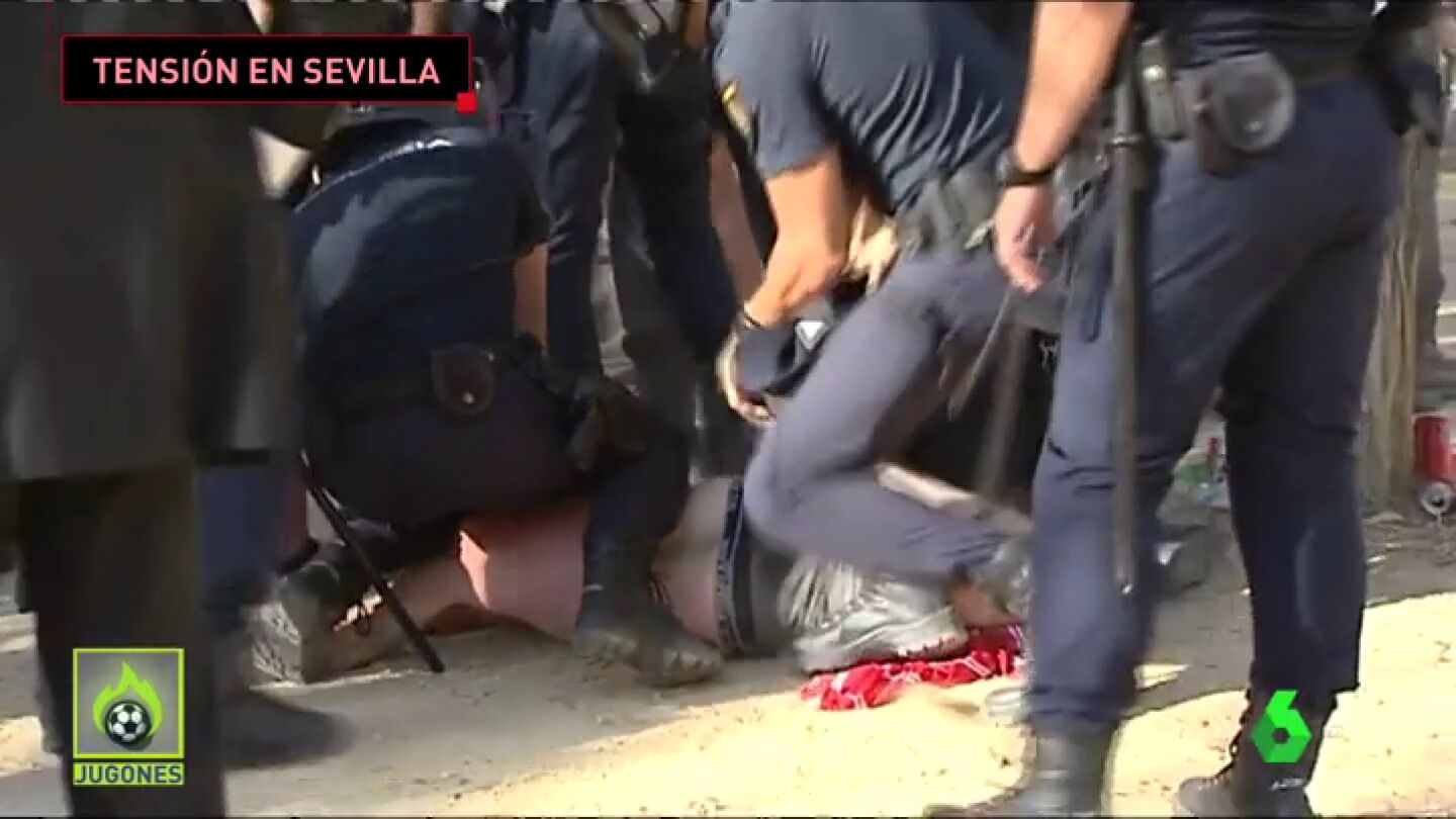 As&iacute; fue la actuaci&oacute;n de la Polic&iacute;a contra los ultras del Standard de Lieja en Sevilla