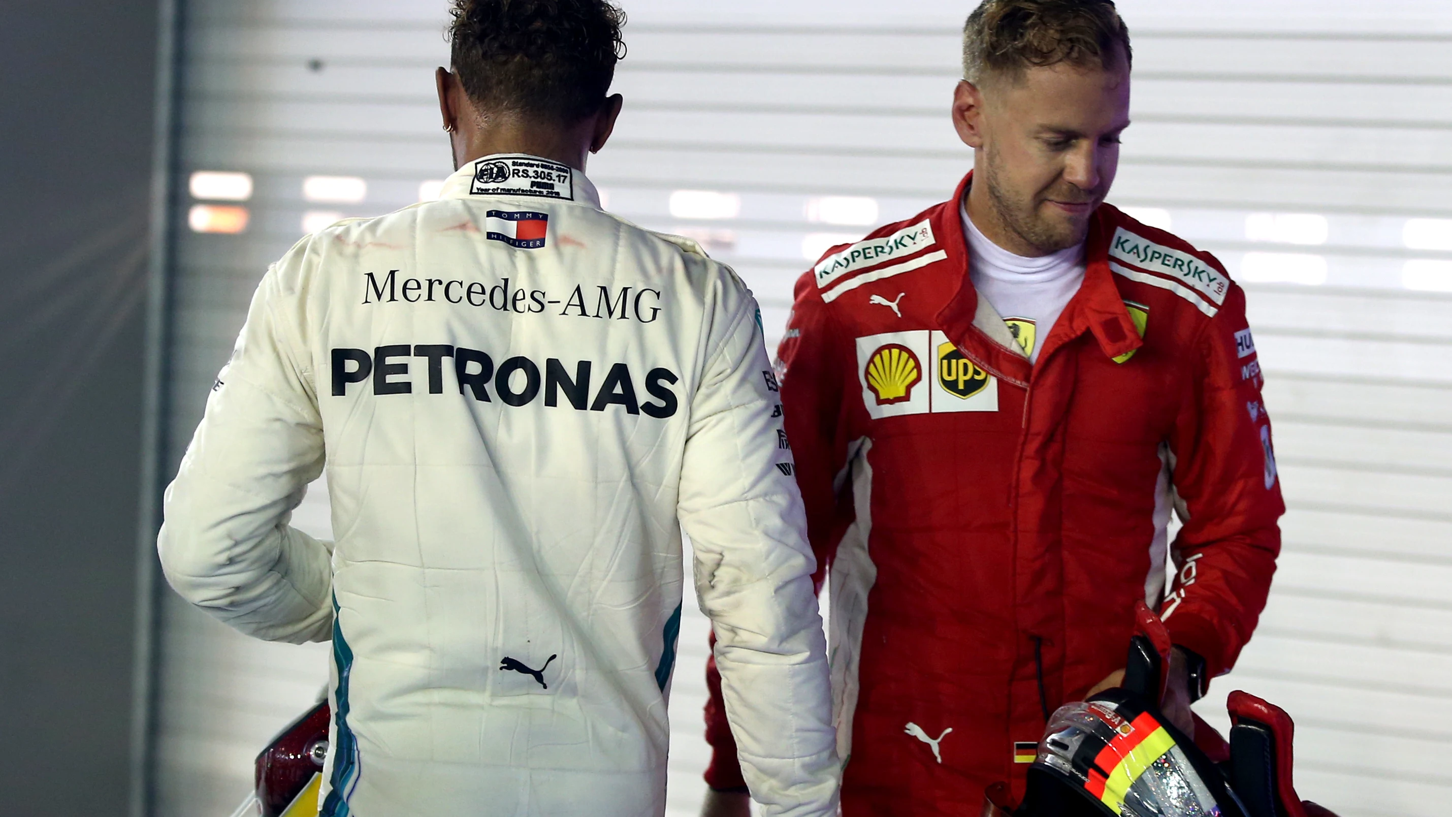 Hamilton y Vettel, en el trazado de Marina Bay