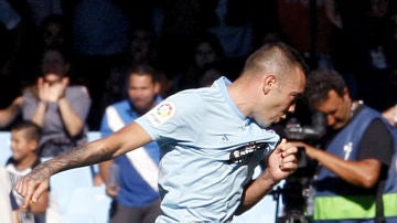 Iago Aspas celebra un gol