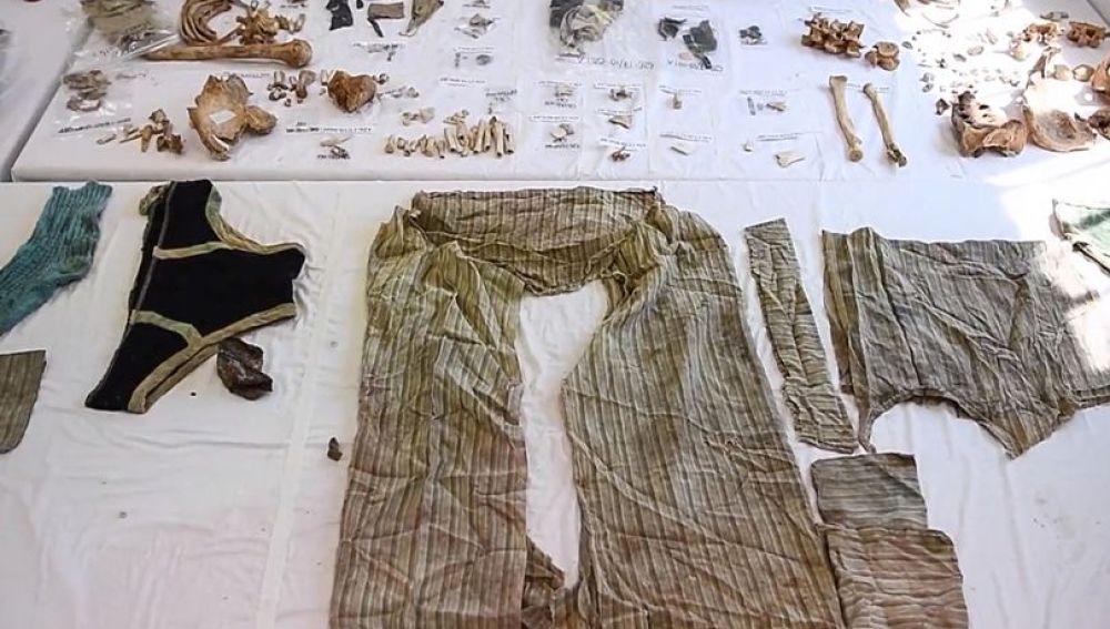 La ropa encontrada junto al cadáver de Ahmet Hergune
