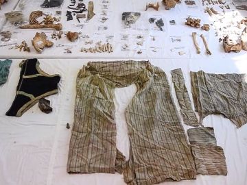 La ropa encontrada junto al cadáver de Ahmet Hergune La ropa encontrada junto al cadáver de Ahmet Hergune