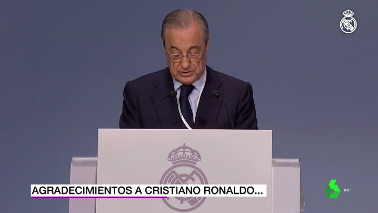 Florentino: "Cristiano ha sido un referente, digno sucesor de Alfredo Di St&eacute;fano"