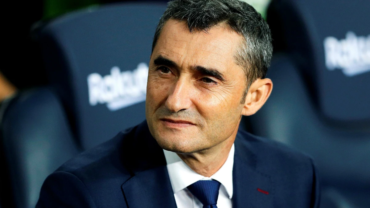 Ernesto Valverde, en el banquillo del Barcelona