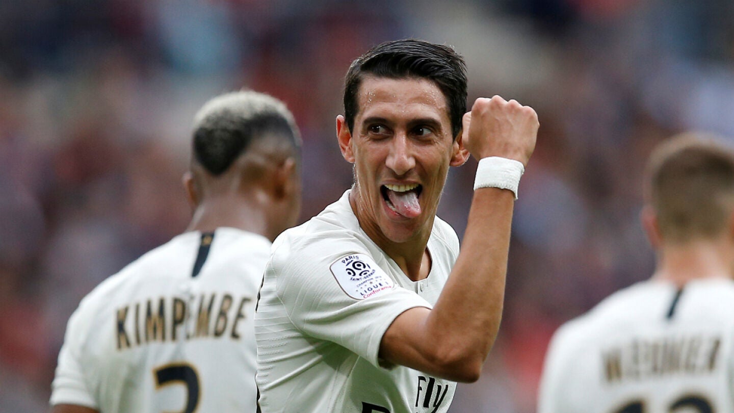 Di Mar&iacute;a celebra un gol con el PSG