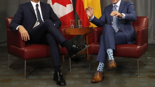 Pedro Sánchez junto a Justin Trudeau Pedro Sánchez junto a Justin Trudeau