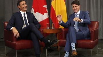 Pedro Sánchez junto a Justin Trudeau