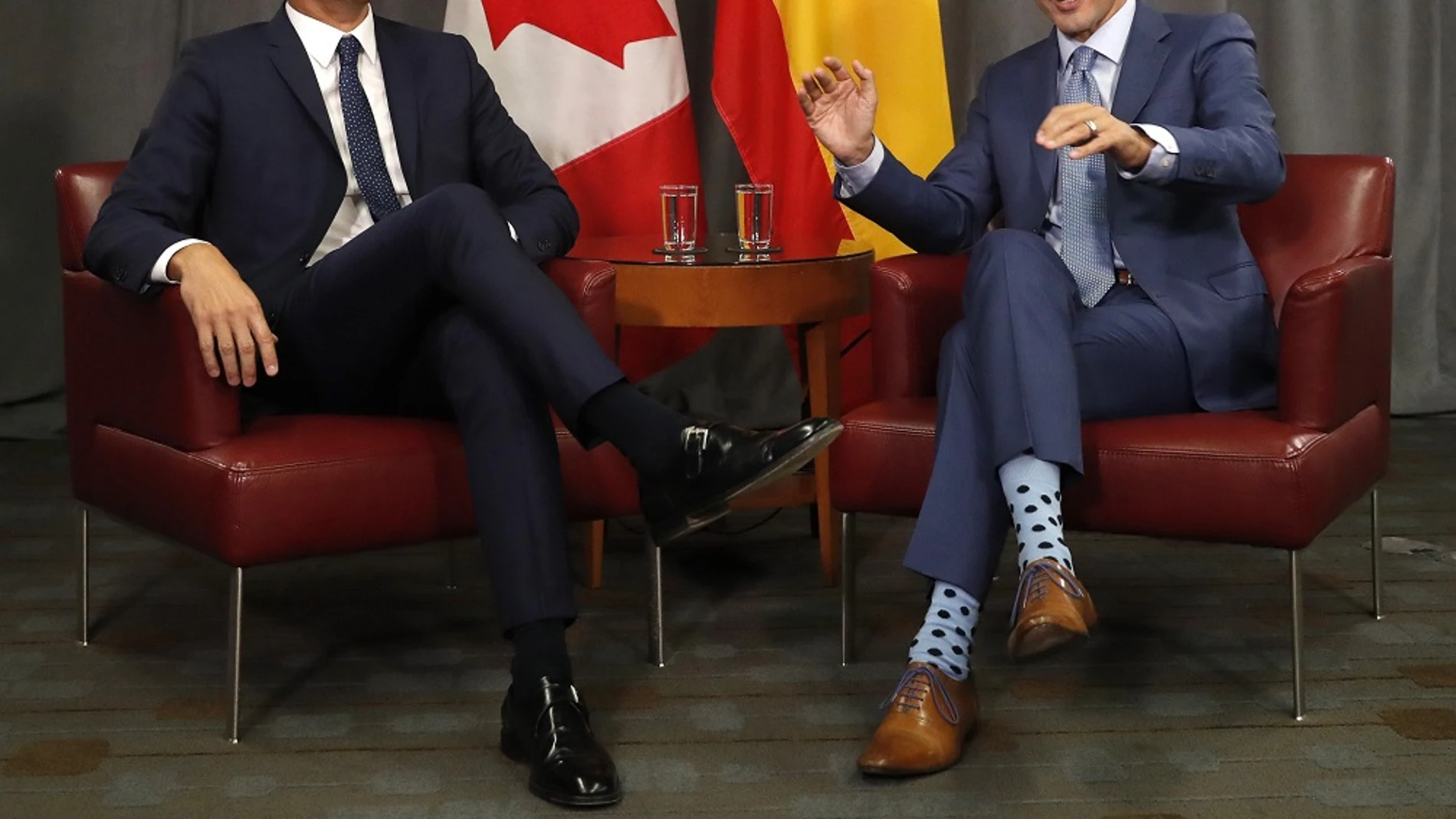 Pedro Sánchez junto a Justin Trudeau