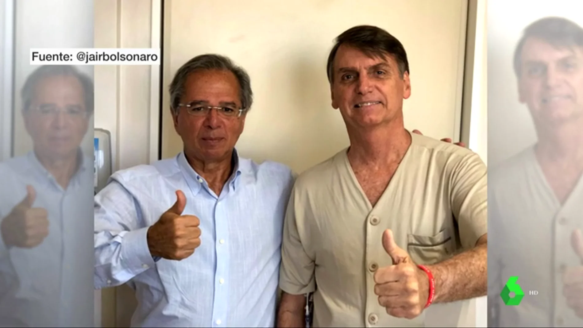 Imagen de Bolsonaro al salir de la UCI