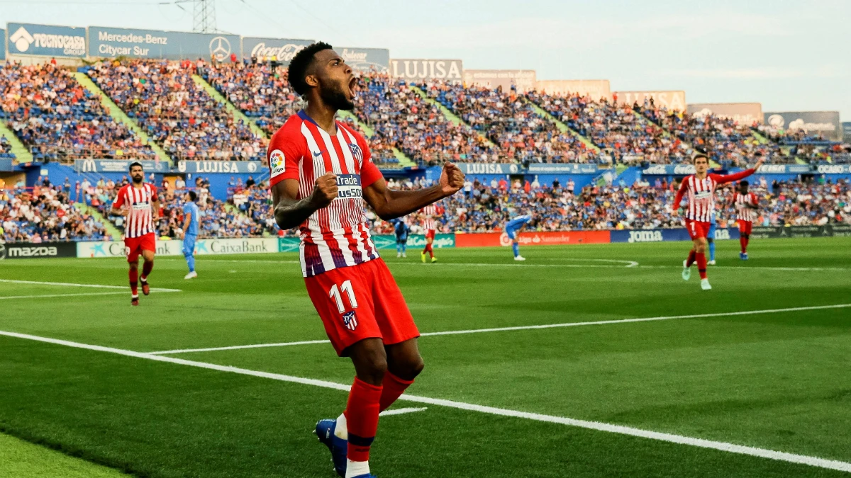 Thomas Lemar celebra un gol