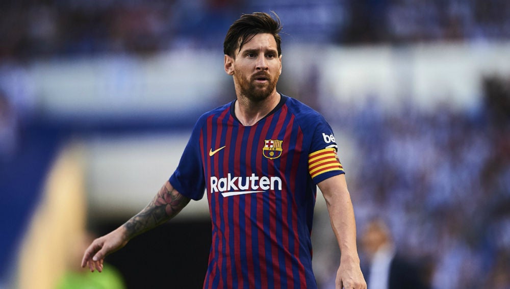 Messi, en un partido con el Barcelona