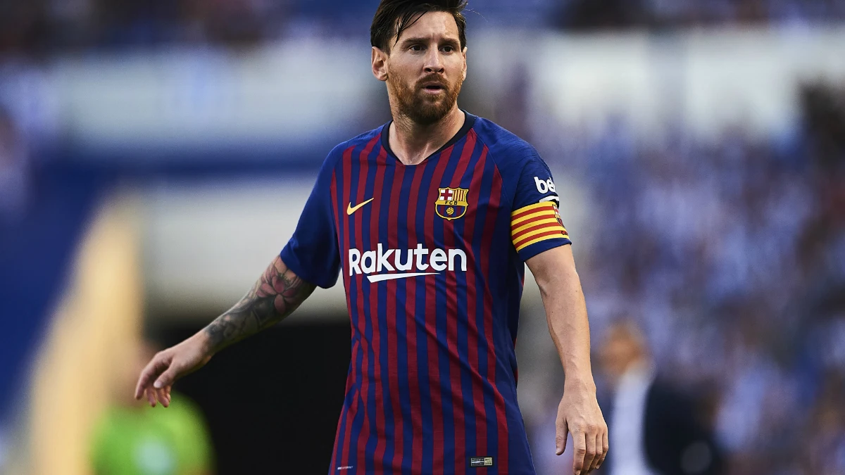 Messi, en un partido con el Barcelona