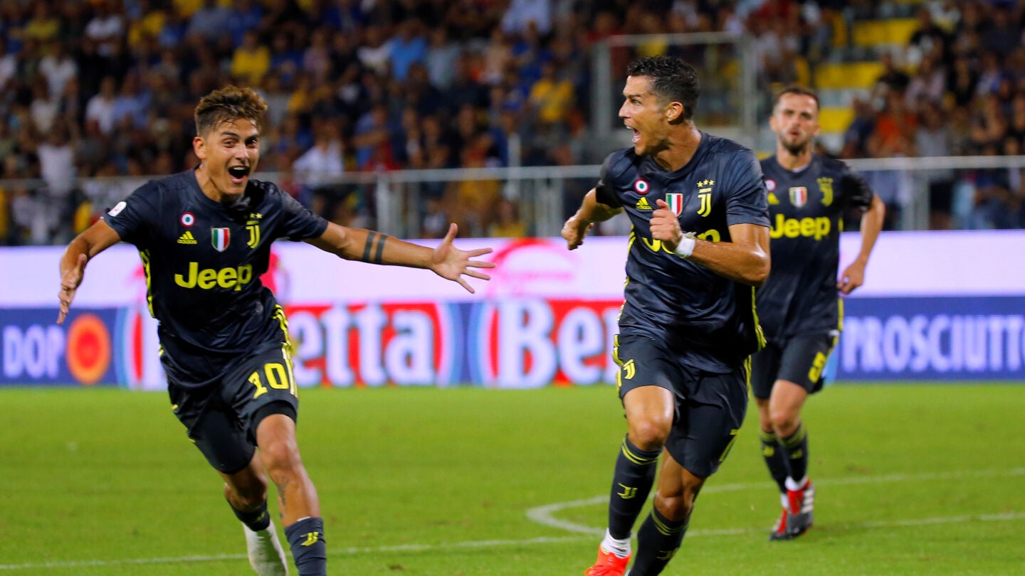 Cristiano celebra el primer gol de la Juventus