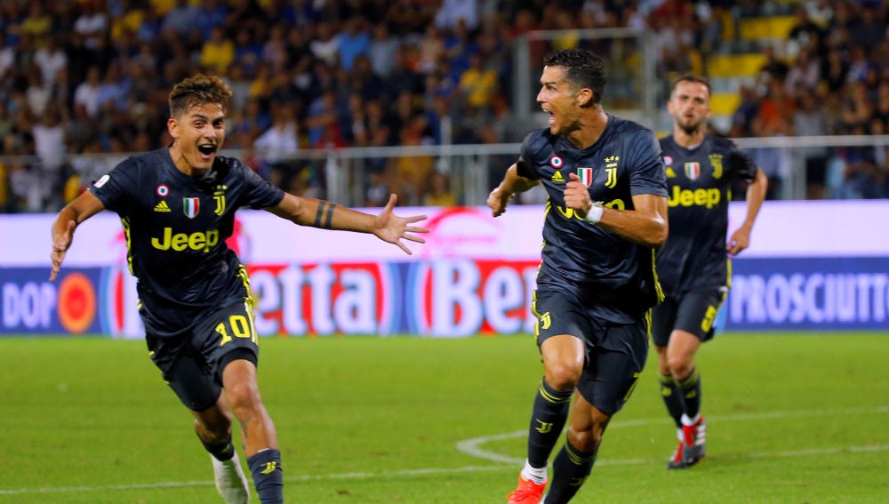Cristiano celebra el primer gol de la Juventus