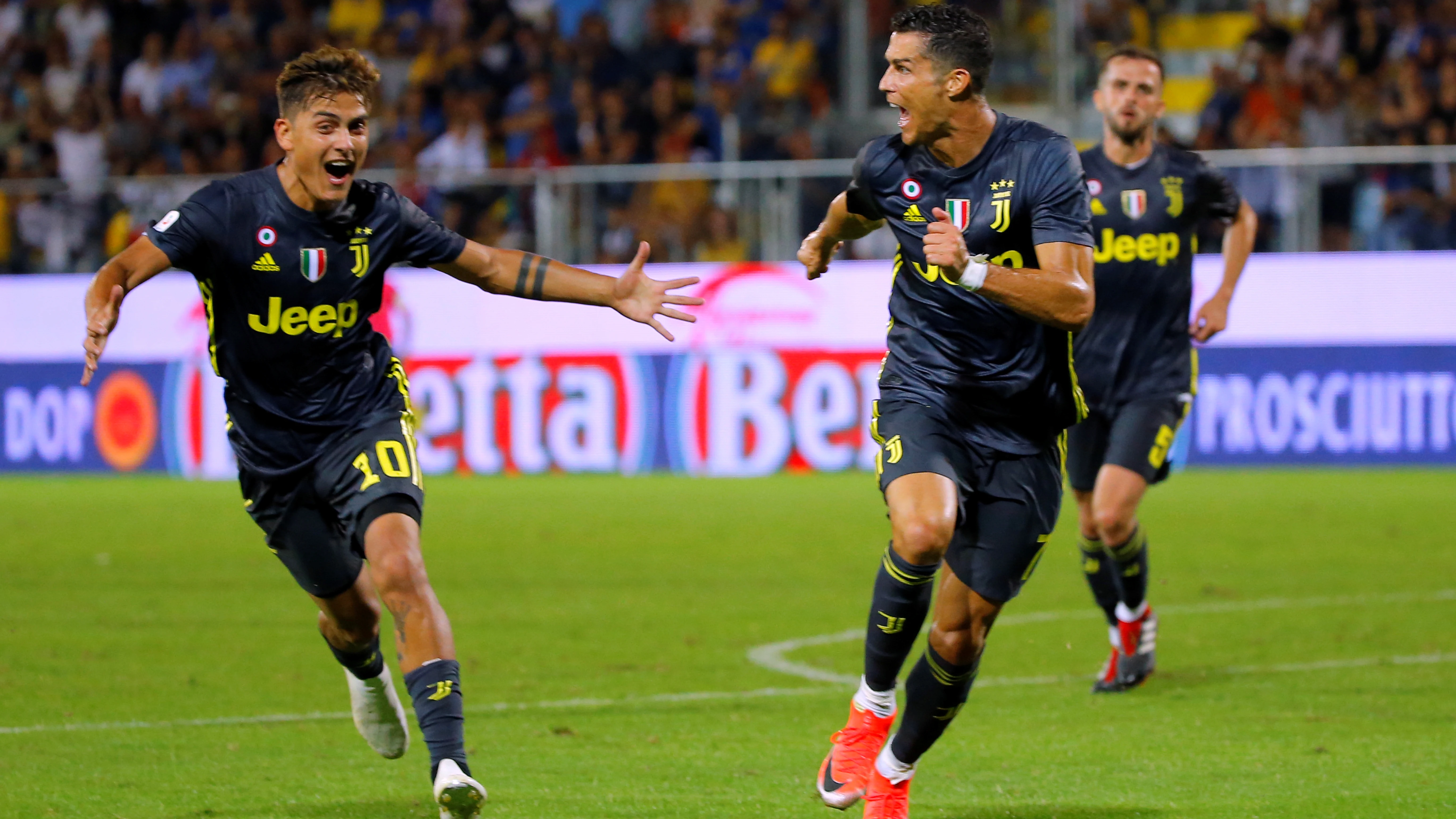 Cristiano celebra el primer gol de la Juventus