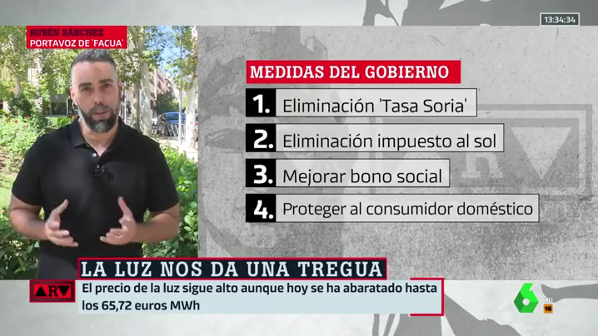 Rubén Sánchez, Facua: "Es falso que el bono social tiene un 25% o 40% de descuento sobre la factura"