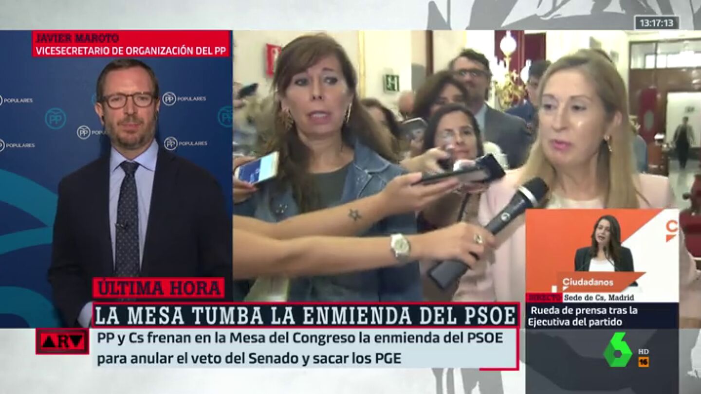 Javier Maroto, tras tumbar la enmienda del PSOE sobre los Presupuestos: "Espa&ntilde;a necesita elecciones generales ya"