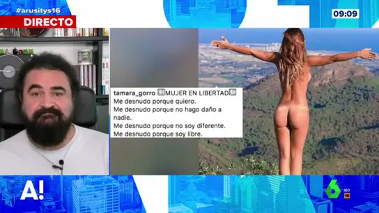 Esta es la relación que encuentra El Sevilla entre el desnudo reivindicativo de Tamara Gorro y el cambio climático Esta es la relación que encuentra El Sevilla entre el desnudo reivindicativo de Tamara Gorro y el cambio climático