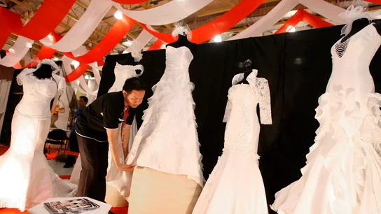 Un expositor en una Exposición de Bodas Un expositor en una Exposición de Bodas