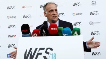 Javier Tebas comparece ante los medios