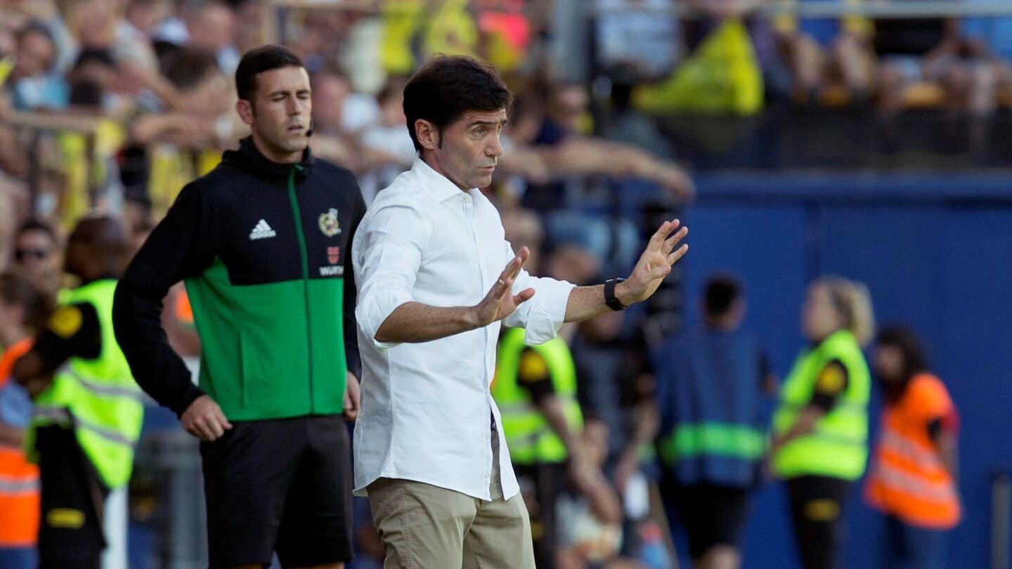 Marcelino, durante el partido contra el Villarreal
