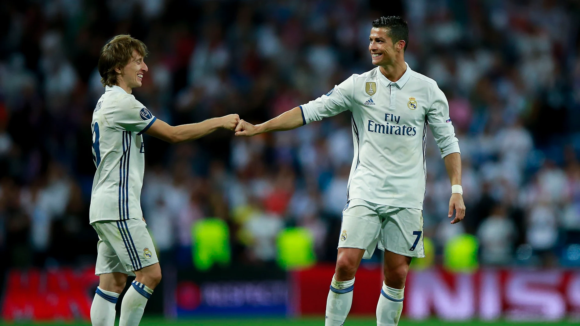Modric y Cristiano Ronaldo, durante un partido del Real Madrid