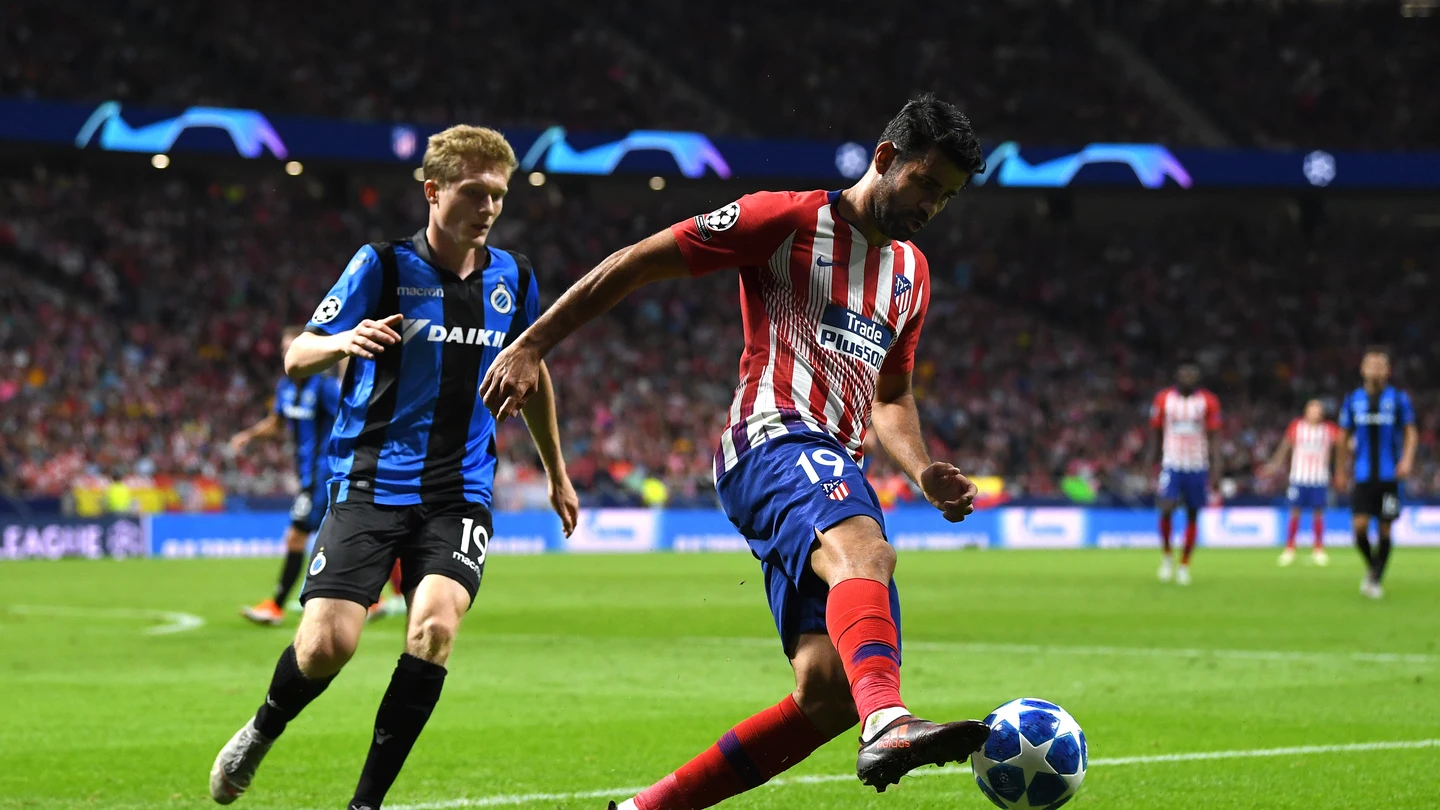 Diego Costa controla el balón en el partido ante el Brujas Diego Costa controla el balón en el partido ante el Brujas