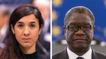 La activista por los derechos humanos iraquí Yazidi Kurdish y el médico congoleño Denis Mukwege
