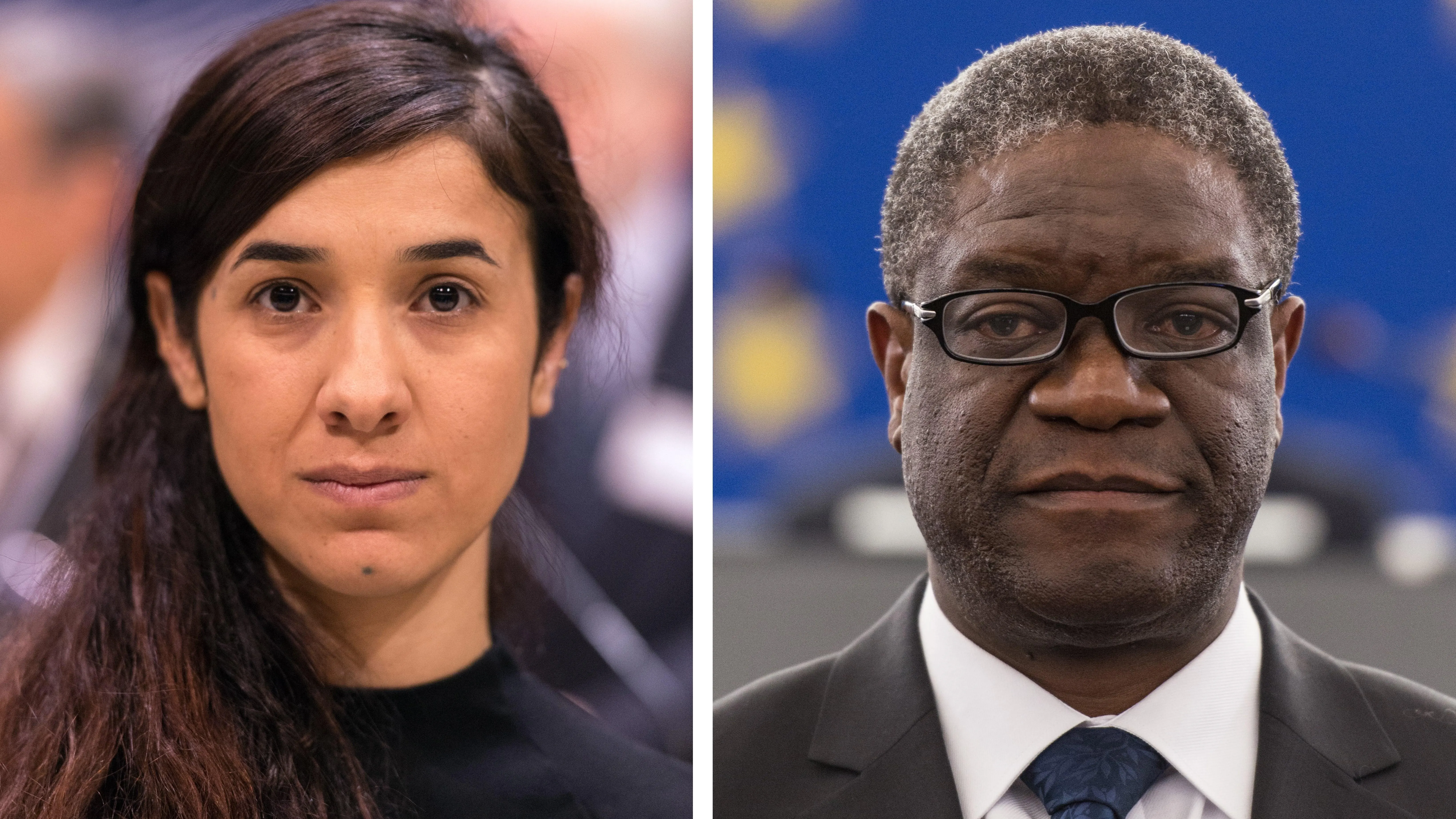 La activista por los derechos humanos iraquí Yazidi Kurdish y el médico congoleño Denis Mukwege