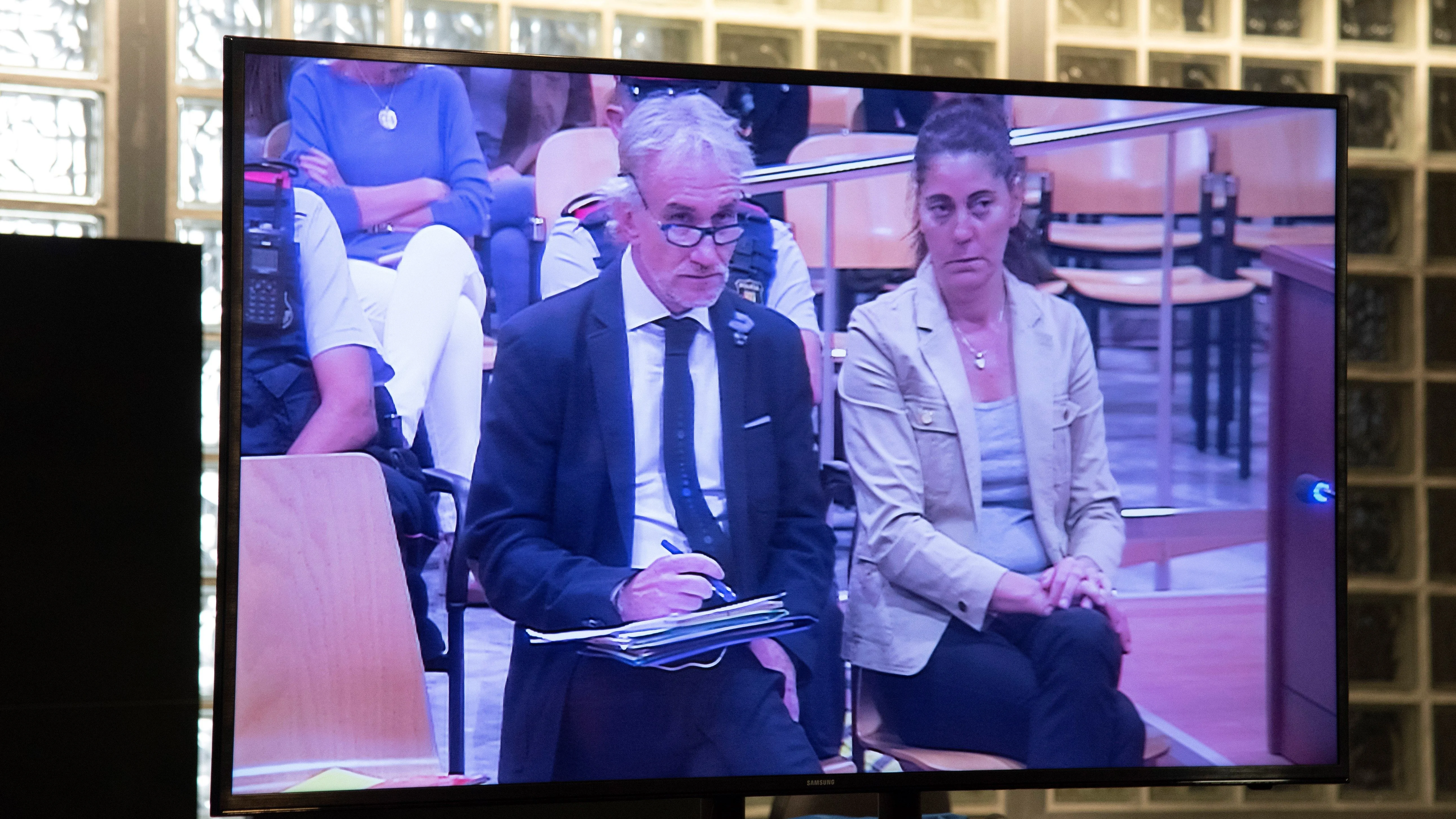 Vista de un monitor de la sala de prensa de la Audiencia de Lleida