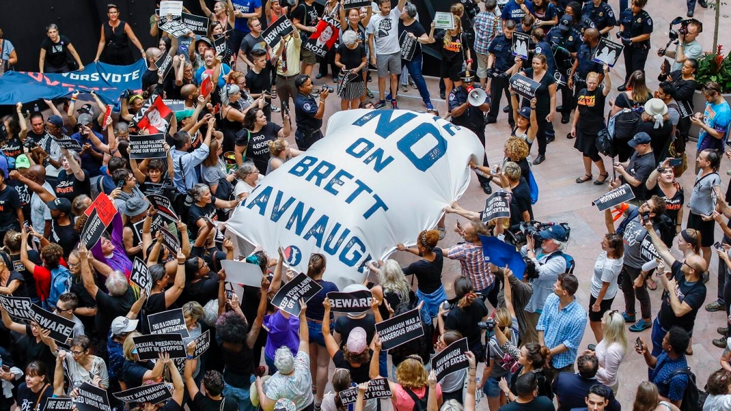 Imagen de las protestas contra el juez Brett Kavanaugh 
