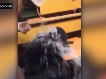 Indignante vídeo en el que un empleado de Dunkin’ Donuts arroja una jarra de agua fría a un indigente Indignante vídeo en el que un empleado de Dunkin’ Donuts arroja una jarra de agua fría a un indigente