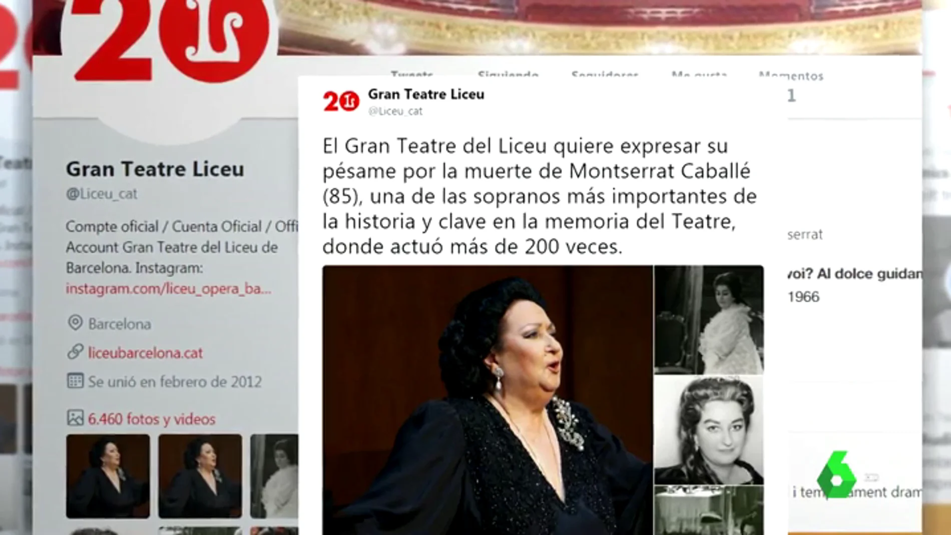 Su querido Liceo, La Scala de Milán, el Royal Opera… los teatros y el mundo de la ópera despiden a Montserrat Caballé