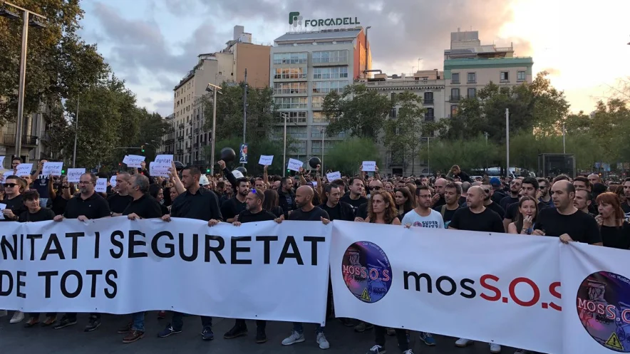 Manifestación de los Mossos