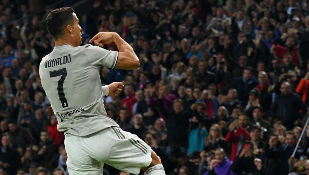 Ronaldo celebra un gol con la Juventus