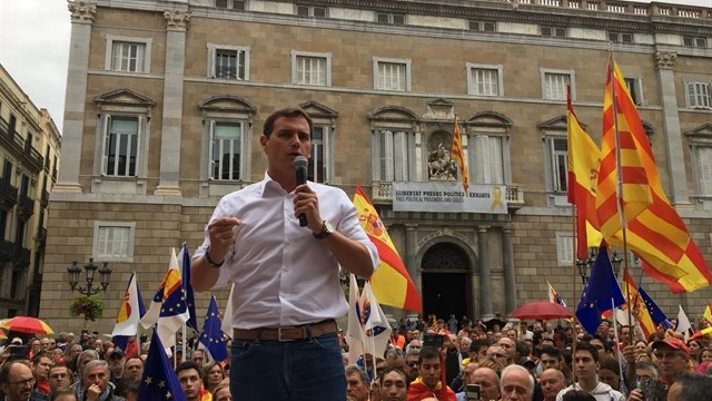Albert Rivera en la manifestación de Barcelona Albert Rivera en la manifestación de Barcelona