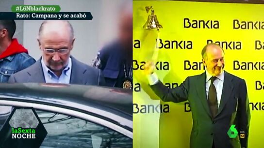 Rato en el momento de su detenci&oacute;n y en la salida a bolsa de Bankia