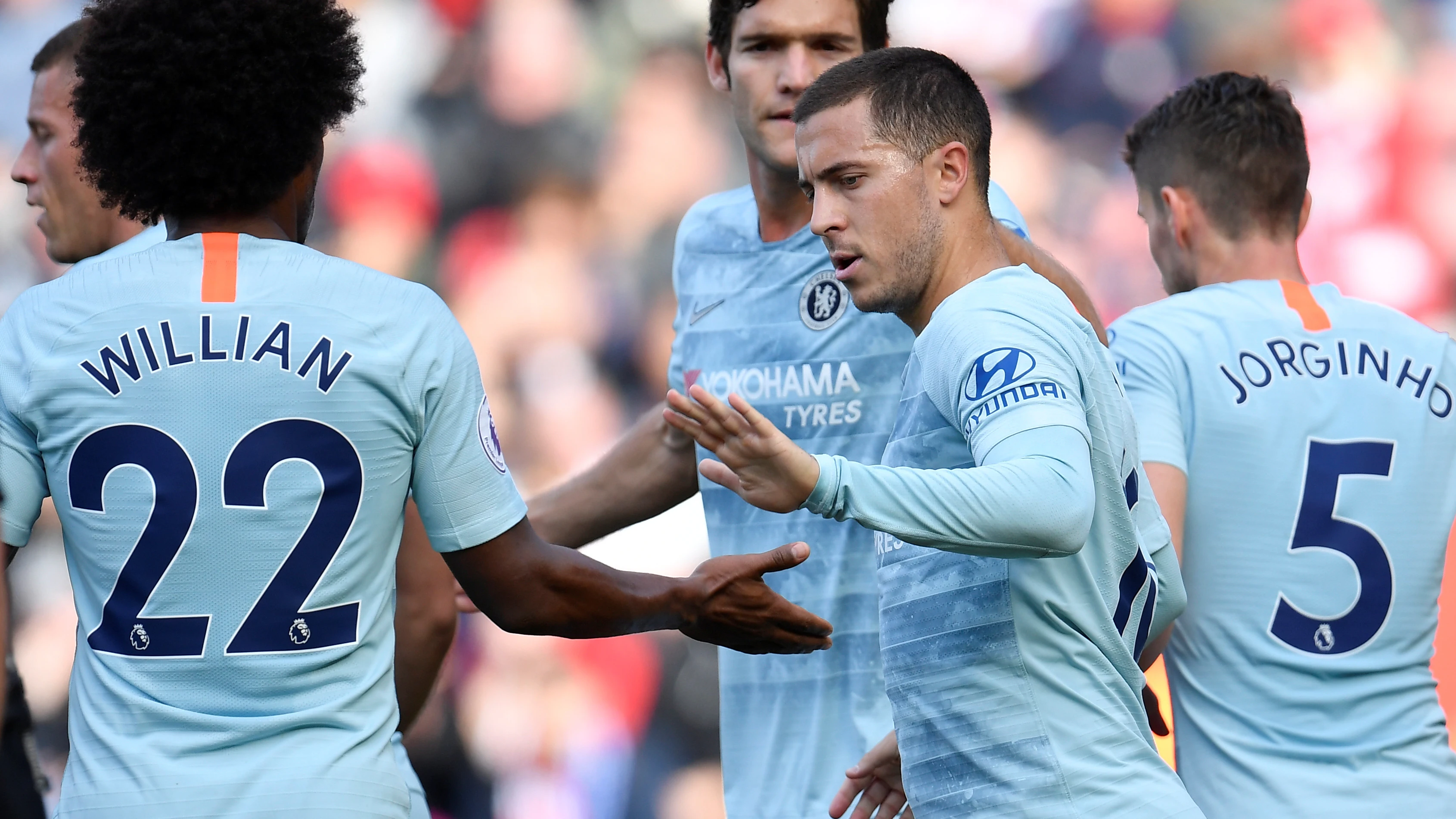 Hazard celebra su gol ante el Southampton