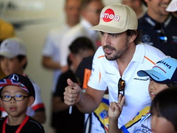 Fernando Alonso, en el trazado de Suzuka Fernando Alonso, en el trazado de Suzuka