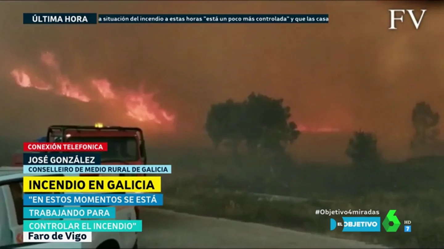 Imagen del incendio en Mondariz Imagen del incendio en Mondariz