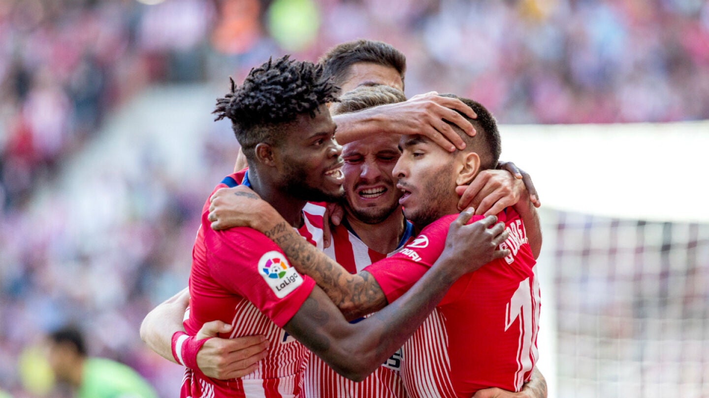 El Atl&eacute;tico celebra un gol