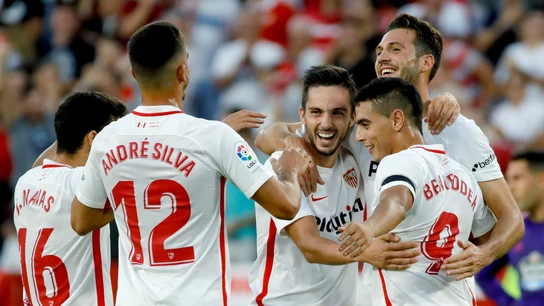 El Sevilla celebra un gol El Sevilla celebra un gol