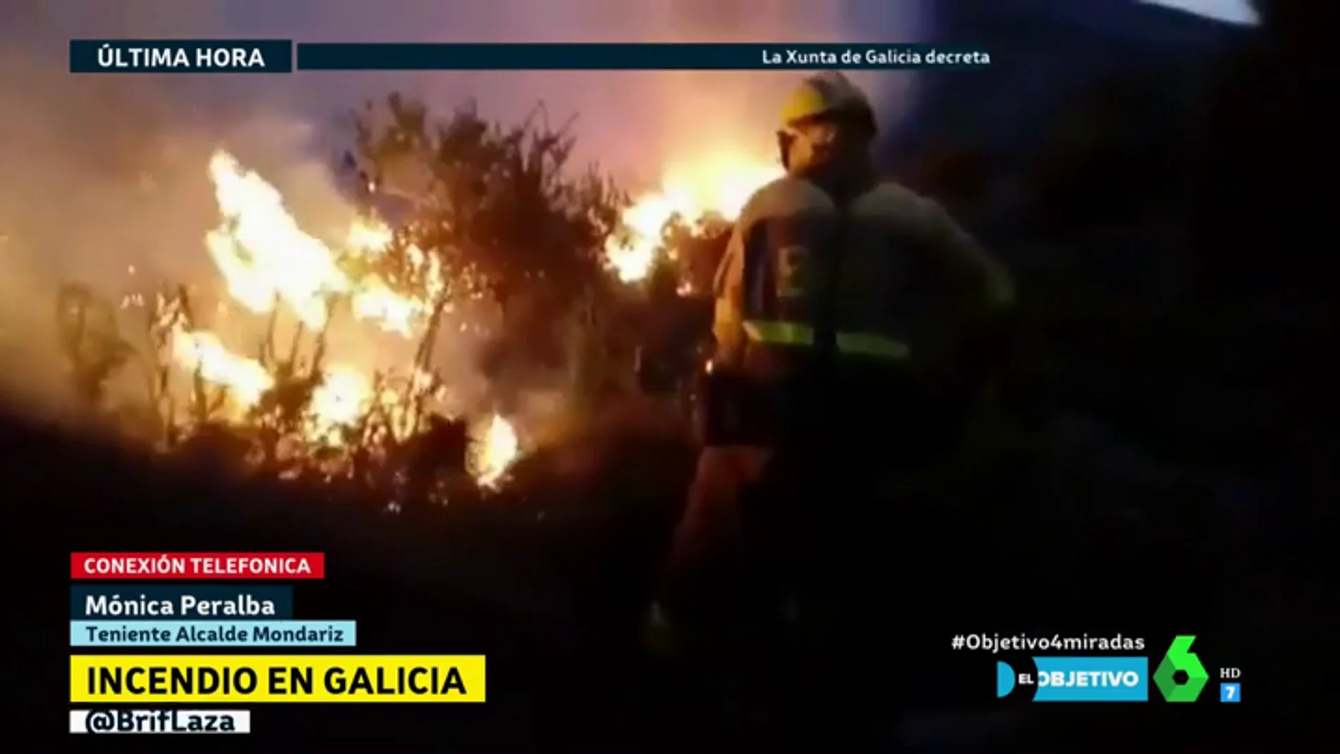 La teniente de alcalde de Mondariz, del incendio en Pontevedra: "No ha habido medios aéreos suficientes"