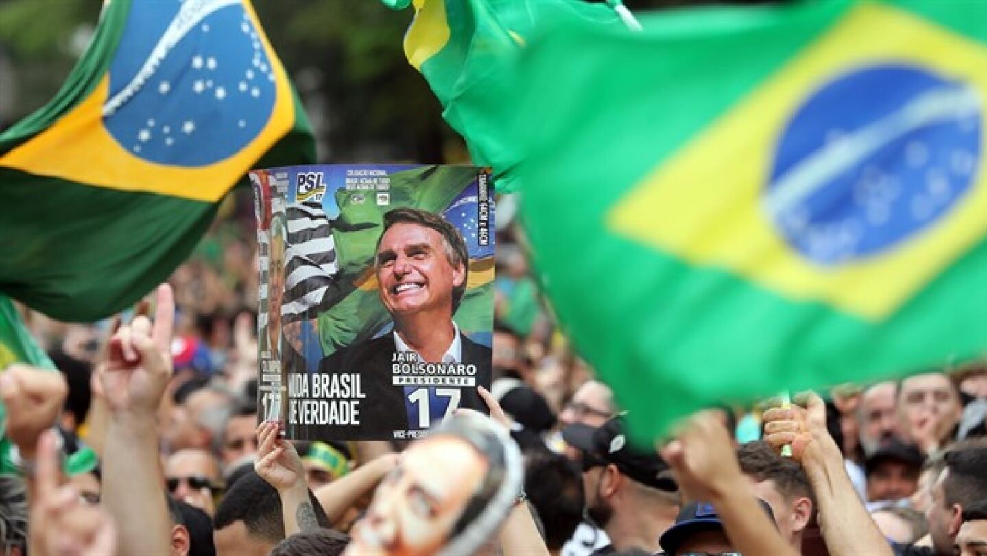 Manifestaci&oacute;n a favor del ultraderechista Bolsonaro