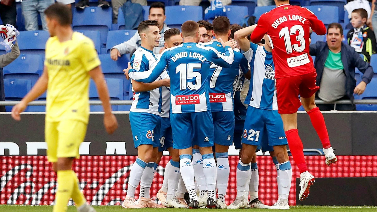 El Espanyol celebra un gol ante el Villarreal