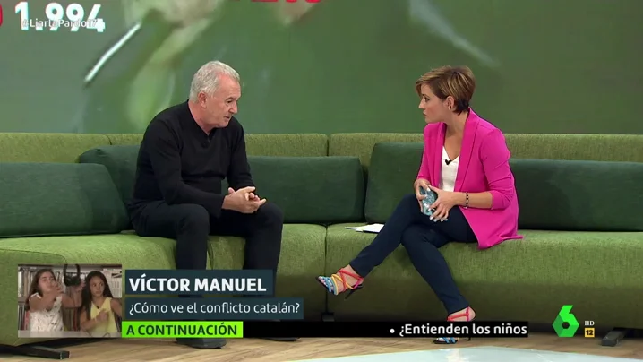 Víctor Manuel con Cristina Pardo