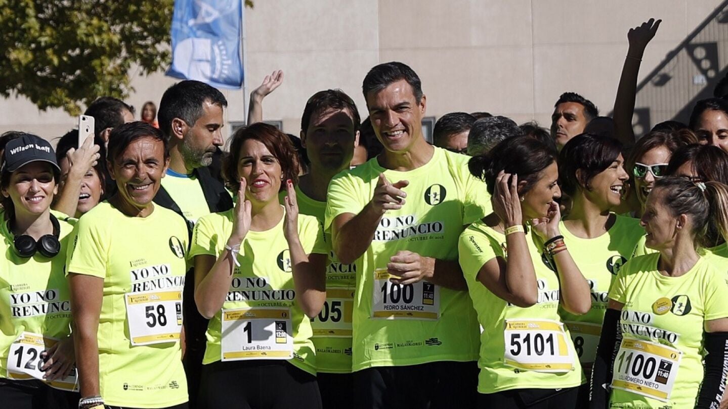 Pedro S&aacute;nchez participa en una carrera por la conciliaci&oacute;n